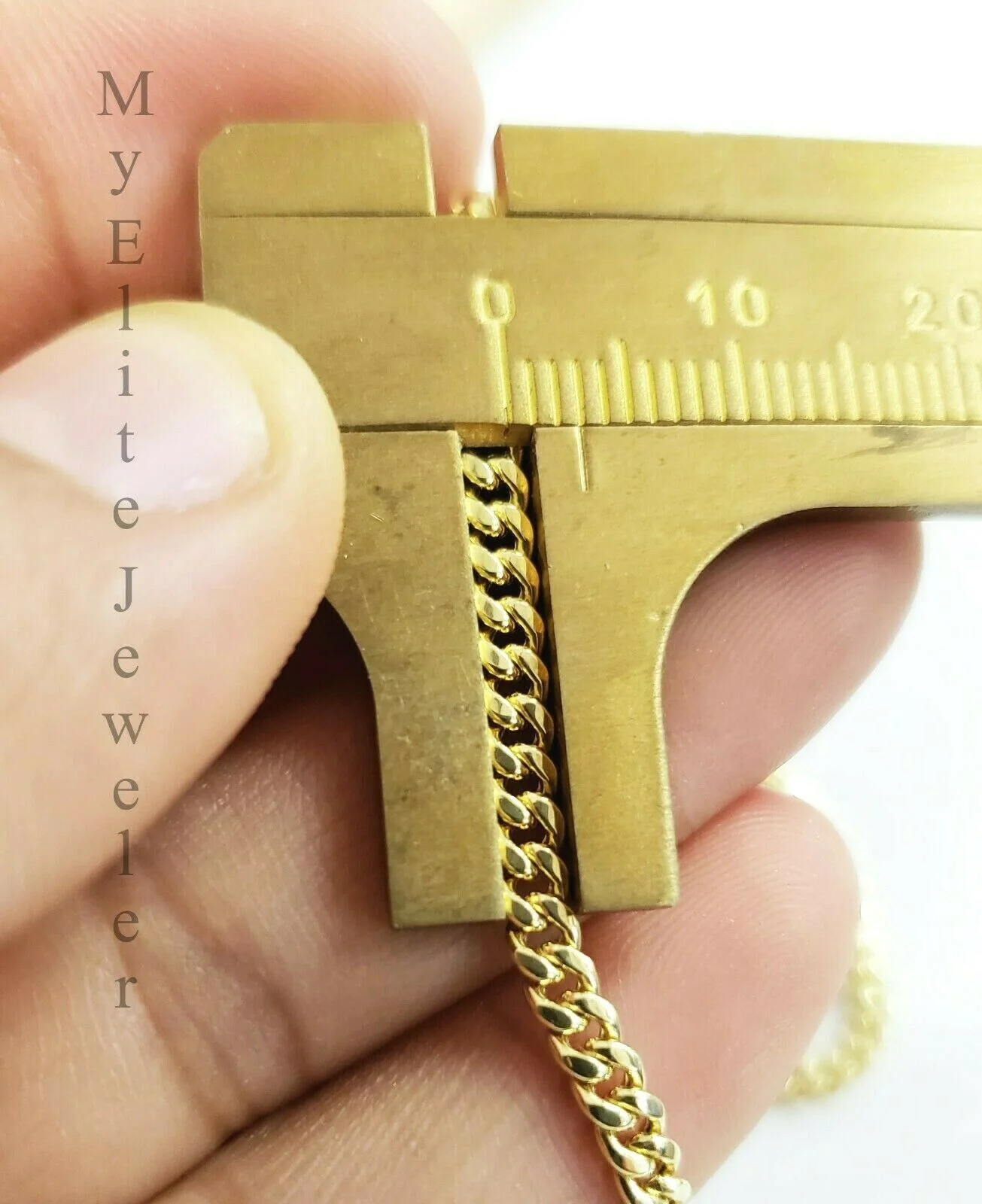 10 K Gold 3mm Chain 0.24 CT Diamond Initial T Charm Alphabet Men's Ladies Letter - Image 4