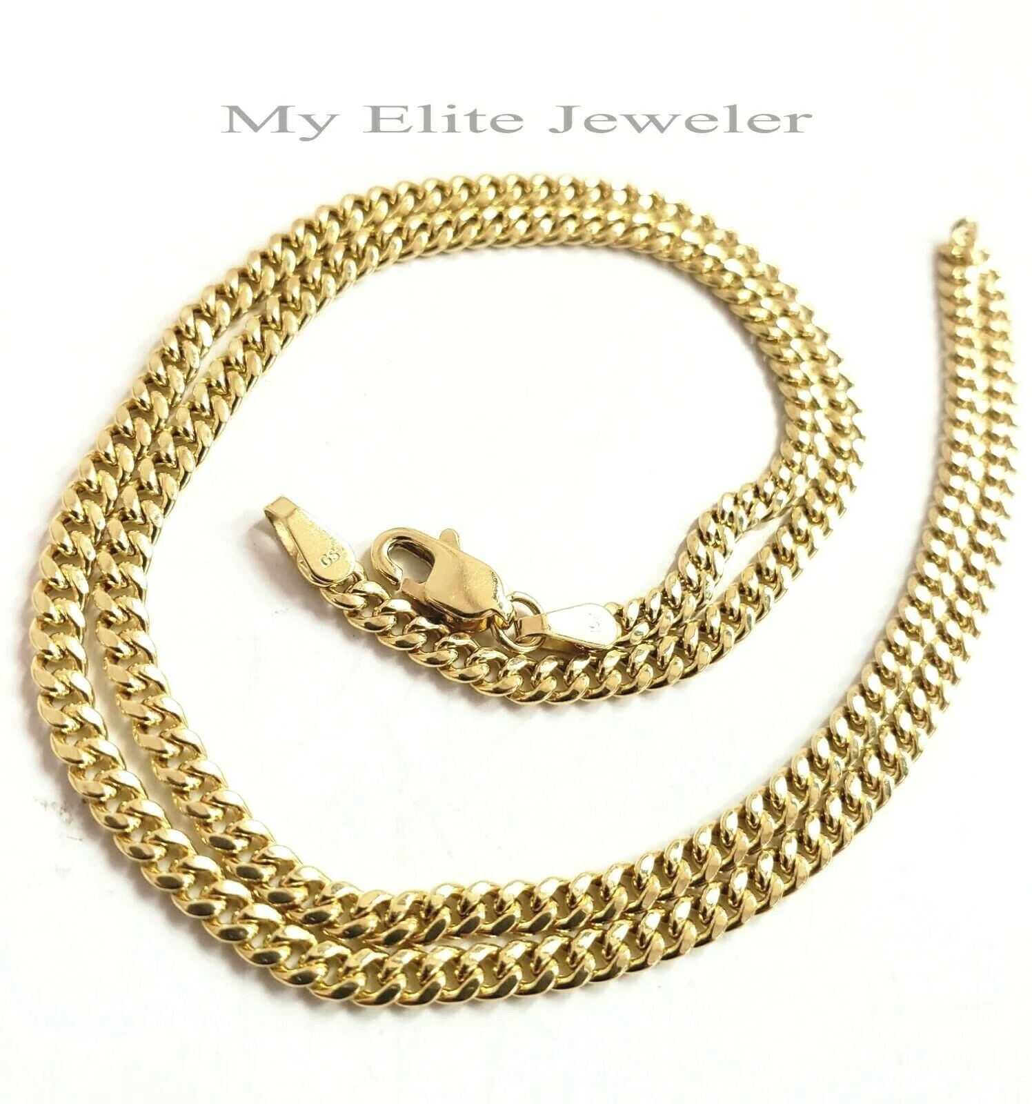 10 K Gold 3mm Chain 0.28 CT Diamond Initial D Charm Alphabet Men's Ladies Letter - Image 3