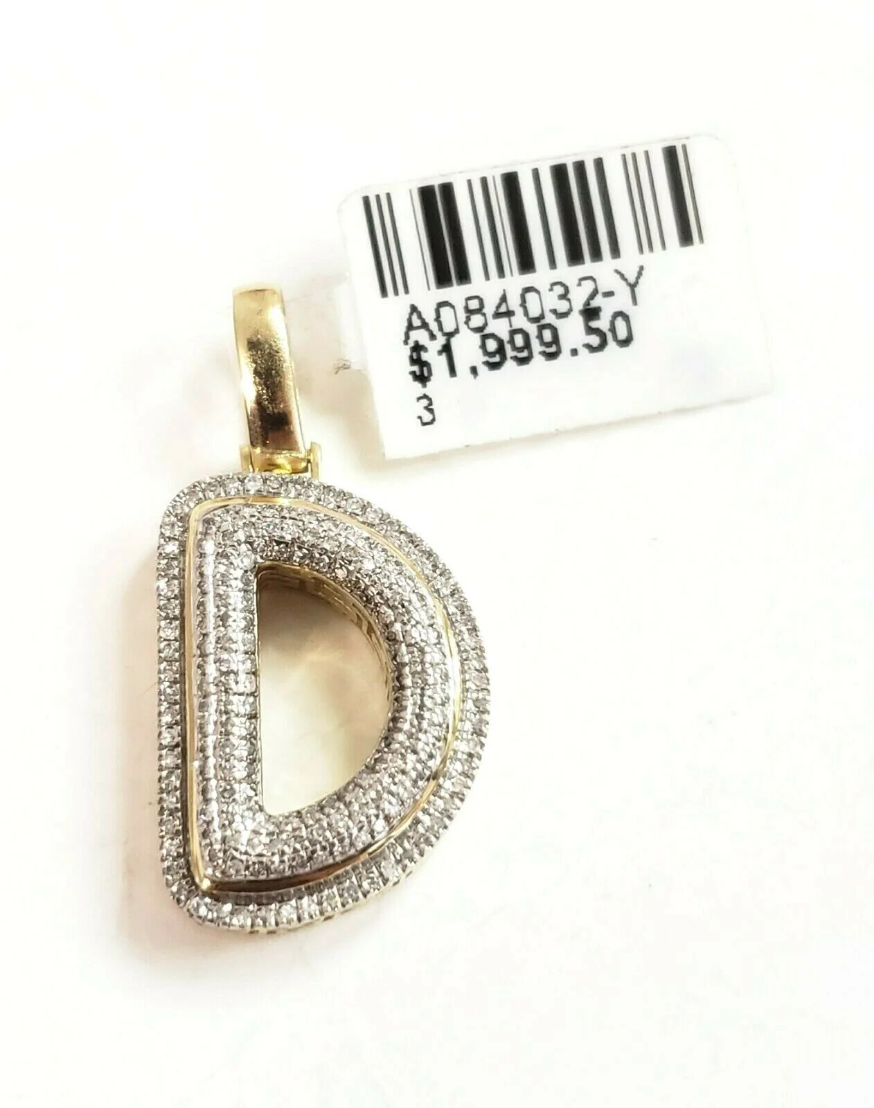 10 K Gold 3mm Chain 0.28 CT Diamond Initial D Charm Alphabet Men's Ladies Letter - Image 7