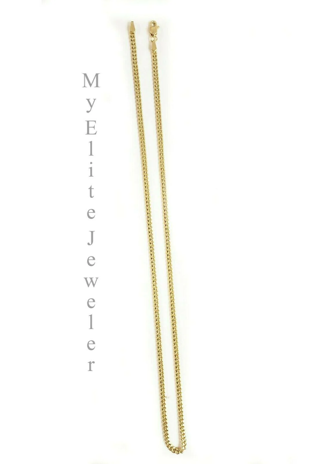 10 K Yellow Gold & 1/3 CT  Bubble Initial A Pendant & 22 Inch Miami Cuban Chain - Image 4