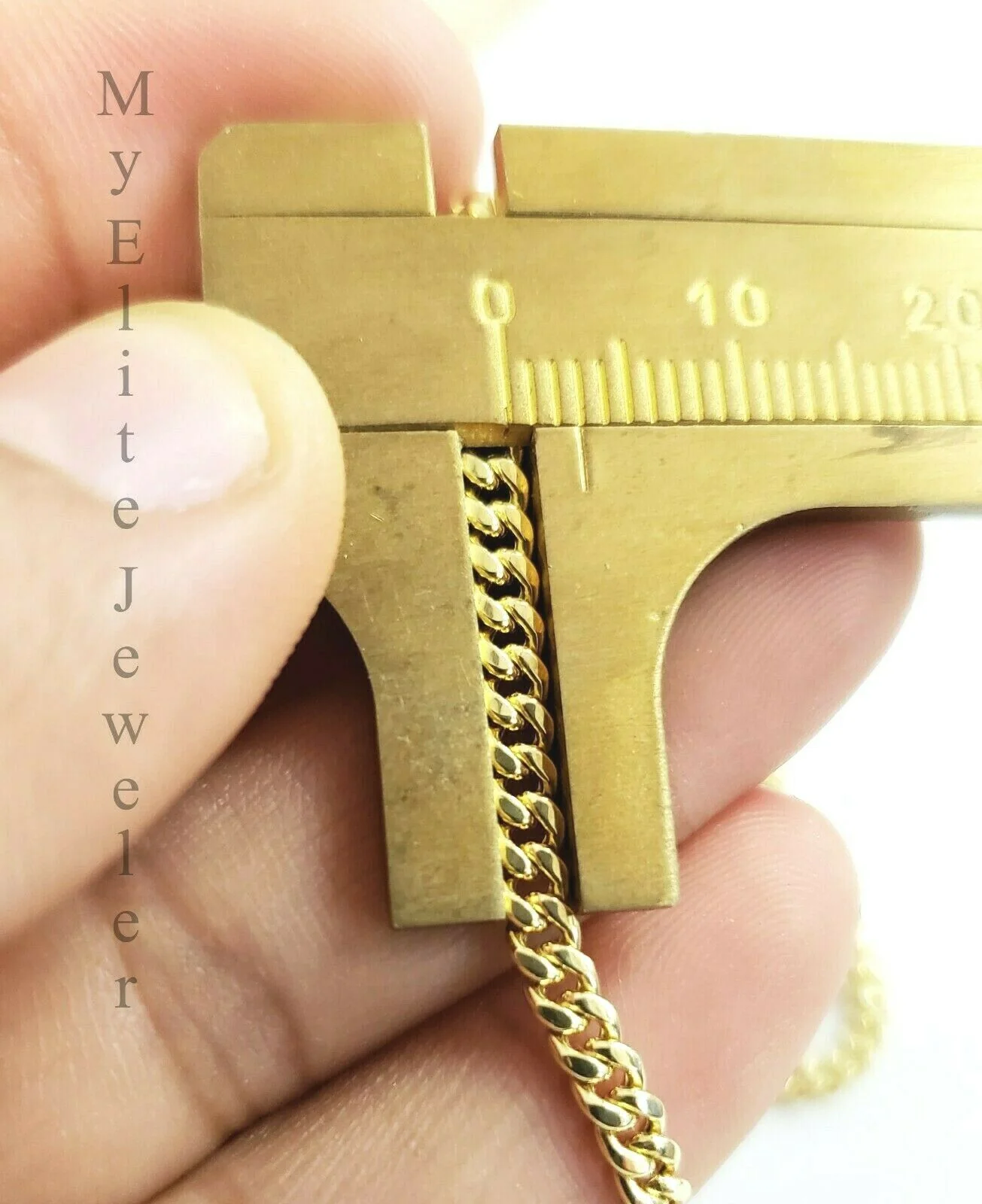 10 K Yellow Gold & 1/3 CT  Bubble Initial A Pendant & 22 Inch Miami Cuban Chain - Image 6