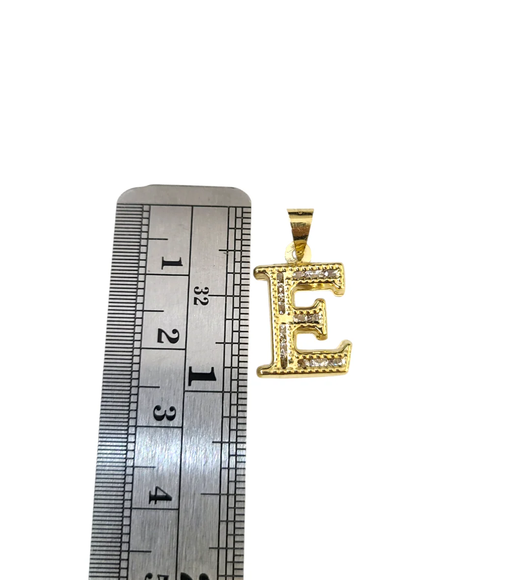 10k 2.5mm Rope Chain E Initial Alphabet Pendant 16"-28" Gold Set Charm Necklace - Image 3