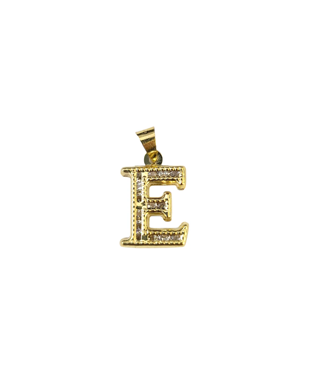 10k 2.5mm Rope Chain E Initial Alphabet Pendant 16"-28" Gold Set Charm Necklace - Image 6