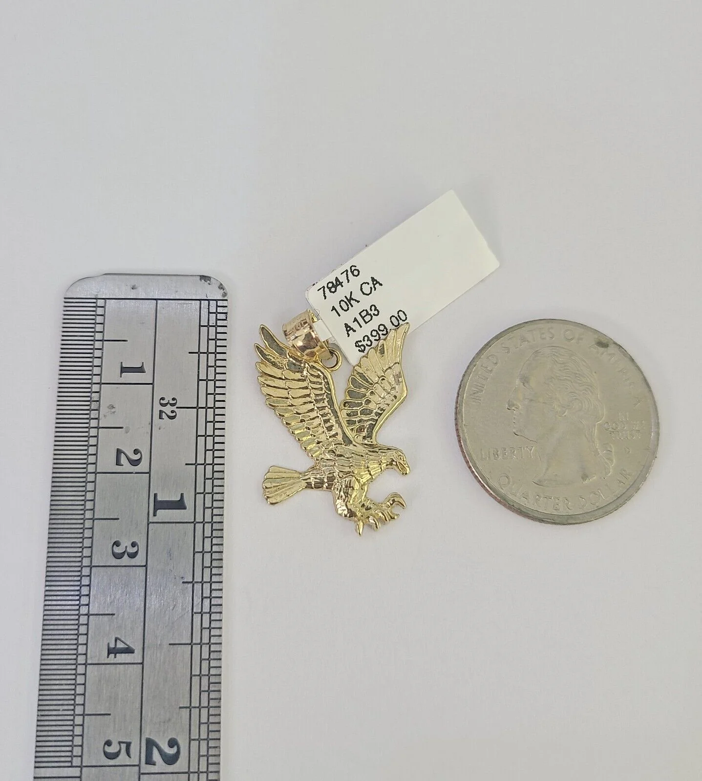 10k 2.5mm Rope Chain Eagle Pendant 18"-30" Yellow Gold Set Charm Necklace - Image 2