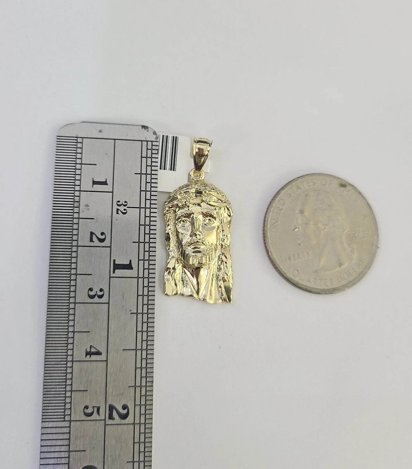 10k 2.5mm Rope Chain Jesus Head Pendant 18"-30" Yellow Gold Set Charm Necklace - Image 3