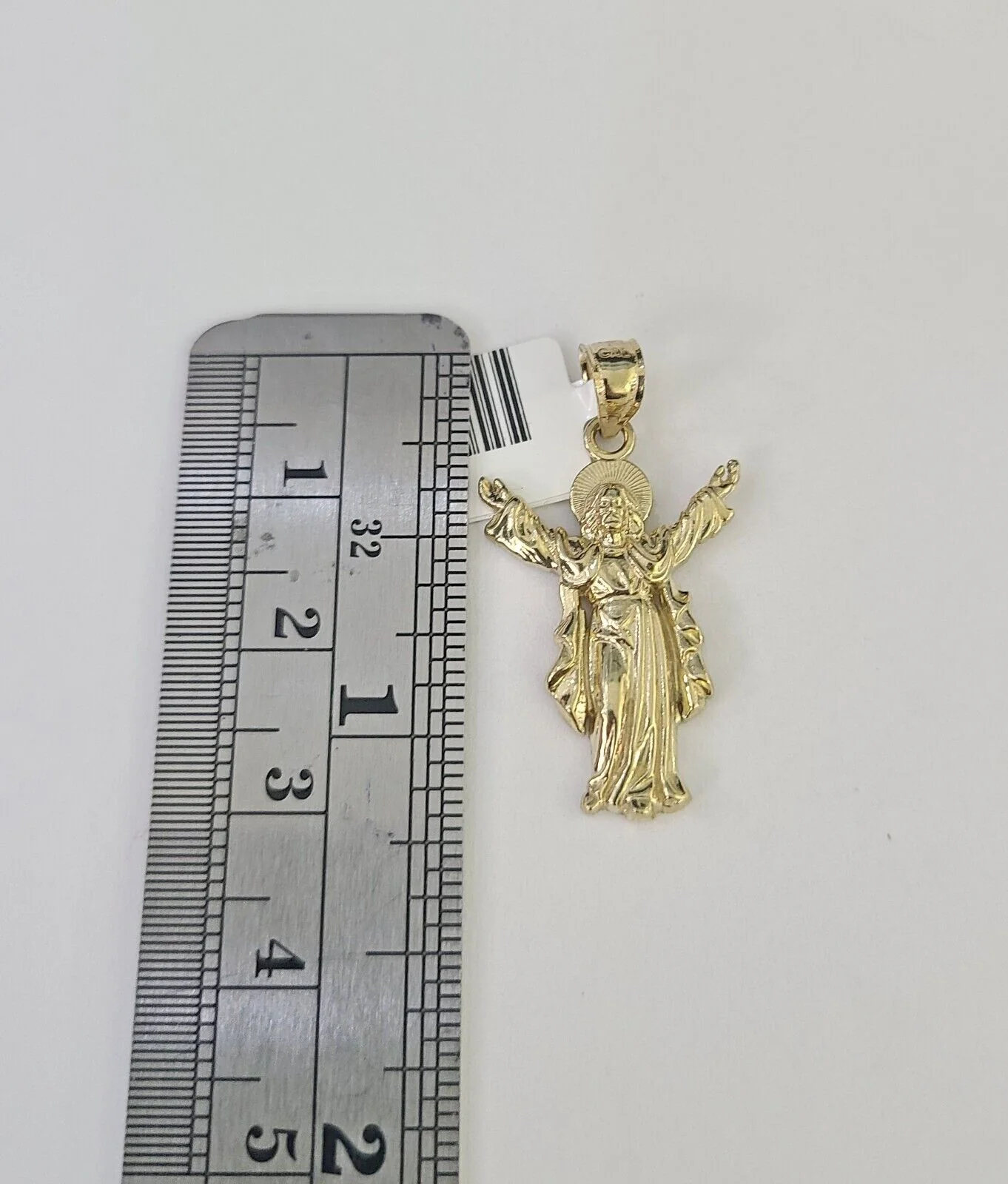 10k 2.5mm Rope Chain Jesus Pendant 18"-30" Yellow Gold Set Charm Necklace - Image 3