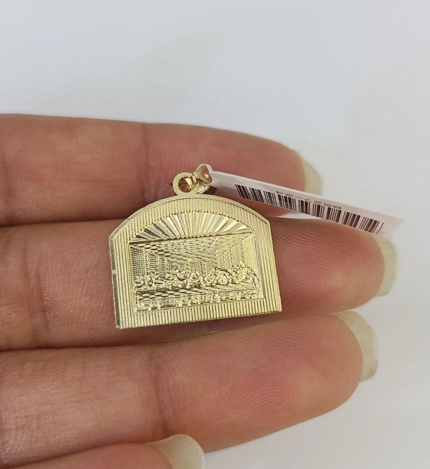 10k 2.5mm Rope Chain Last Supper Pendant 18"-30" Yellow Gold Set Charm Necklace - Image 7