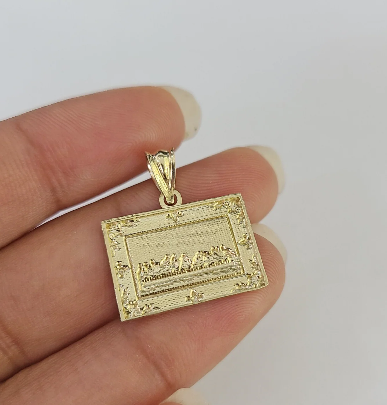 10k 2.5mm Rope Chain Last Supper Pendant 18"28" Gold Set Charm Necklace - Image 7