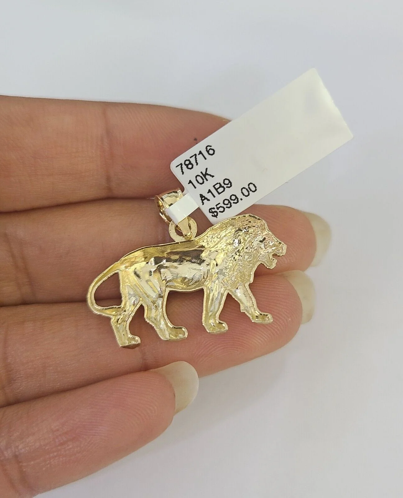 10k 2.5mm Rope Chain Lion Pendant 18"-30" Yellow Gold Set Charm Necklace - Image 7