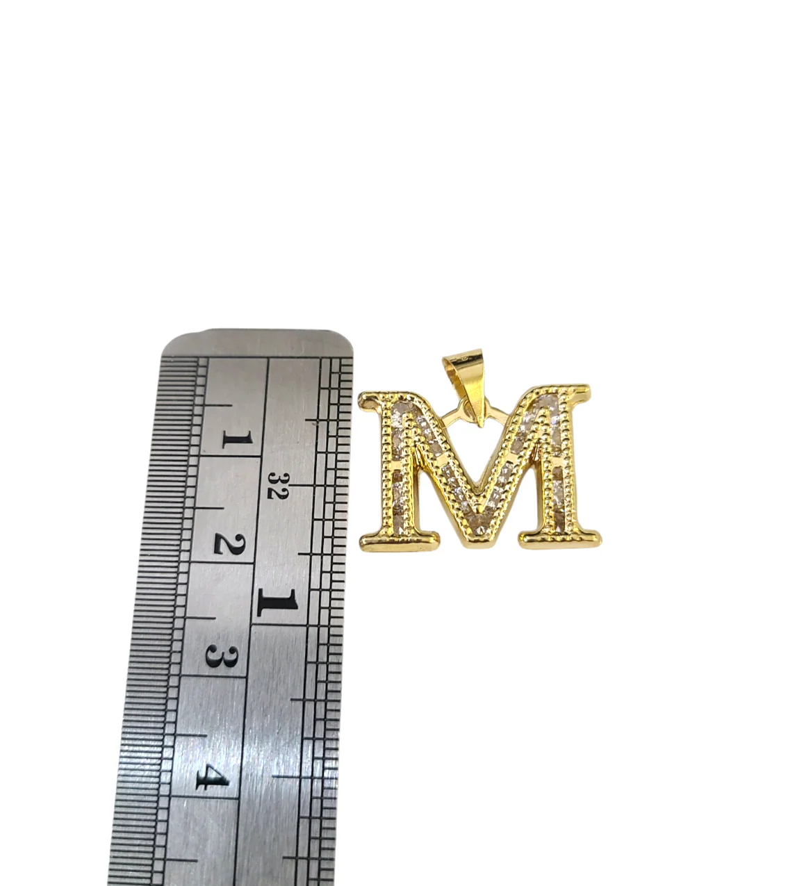 10k 2.5mm Rope Chain M Initial Alphabet Pendant 16"-28" Gold Set Charm Necklace - Image 6