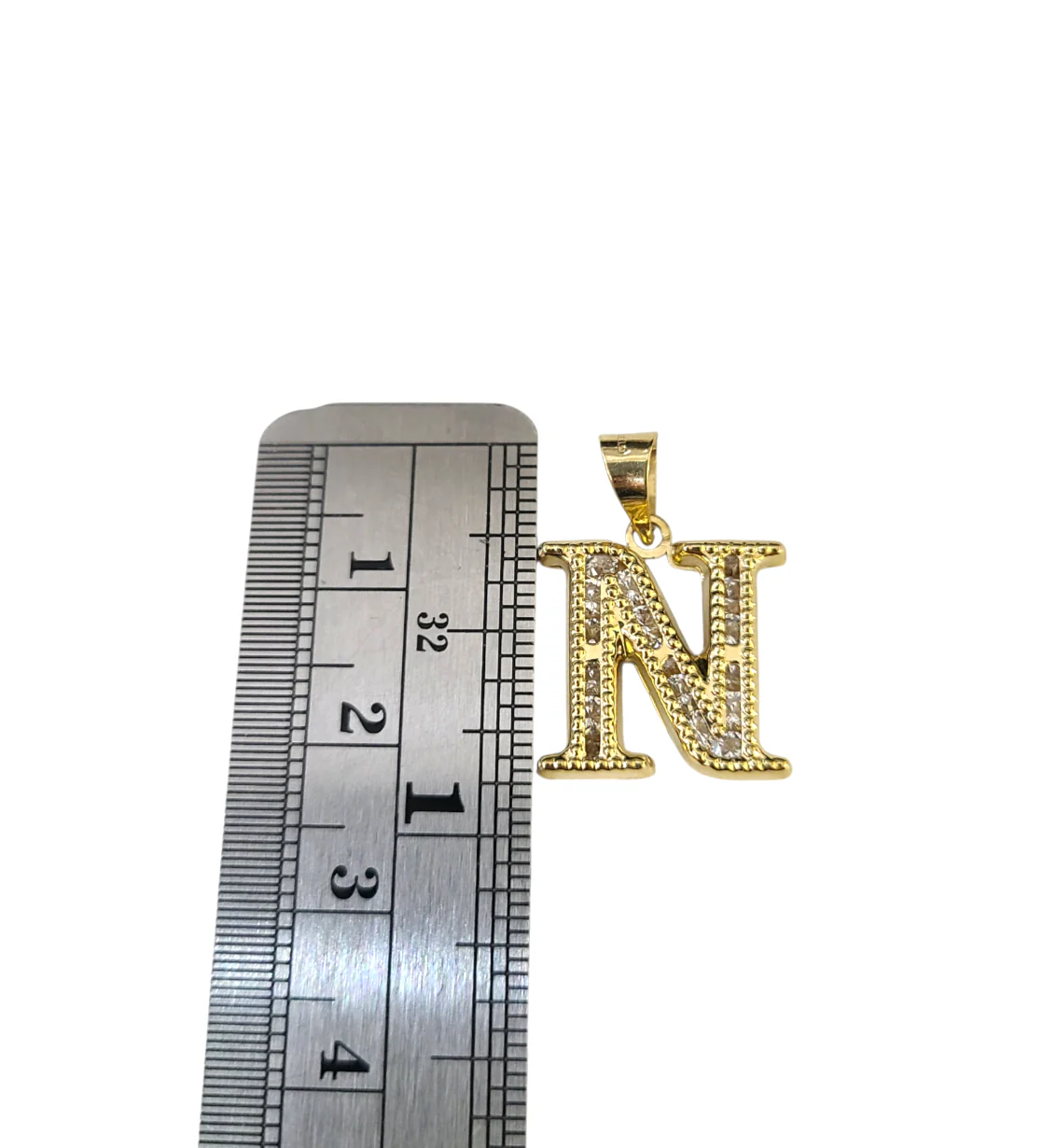 10k 2.5mm Rope Chain N Initial Alphabet Pendant 16"-28" Gold Set Charm Necklace - Image 5