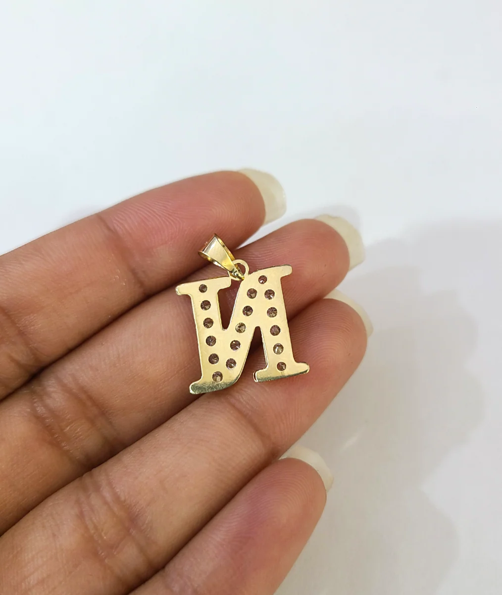 10k 2.5mm Rope Chain N Initial Alphabet Pendant 16"-28" Gold Set Charm Necklace - Image 8