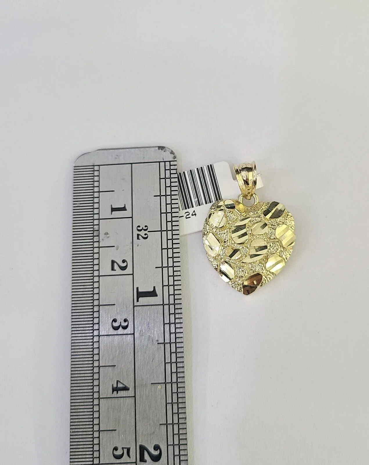 10k 2.5mm Rope Chain Nugget Heart Pendant 18"-30" Yellow Gold Set Charm Necklace - Image 4