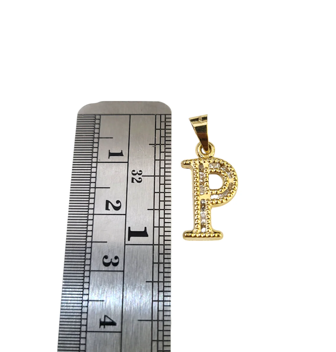 10k 2.5mm Rope Chain P Initial Alphabet Pendant 16"-28" Gold Set Charm Necklace - Image 3