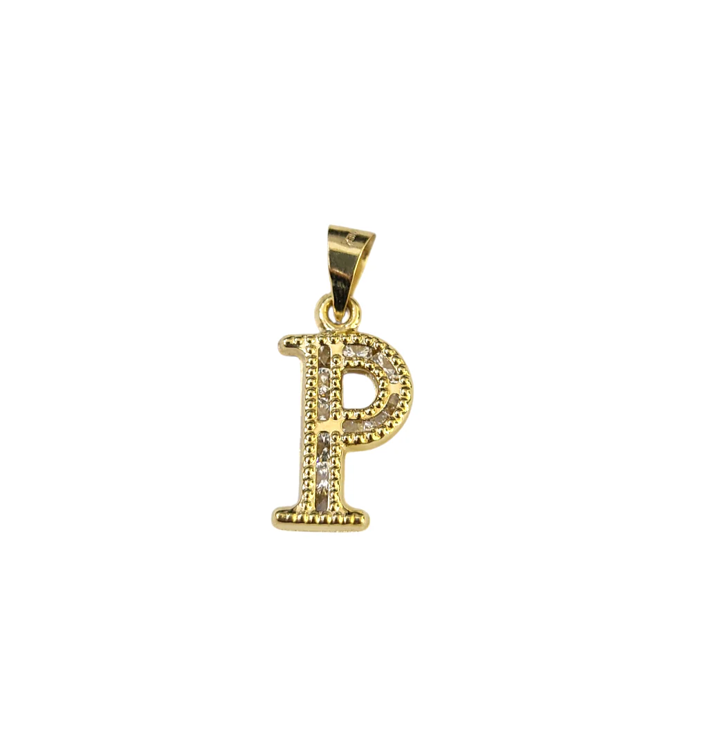 10k 2.5mm Rope Chain P Initial Alphabet Pendant 16"-28" Gold Set Charm Necklace - Image 7