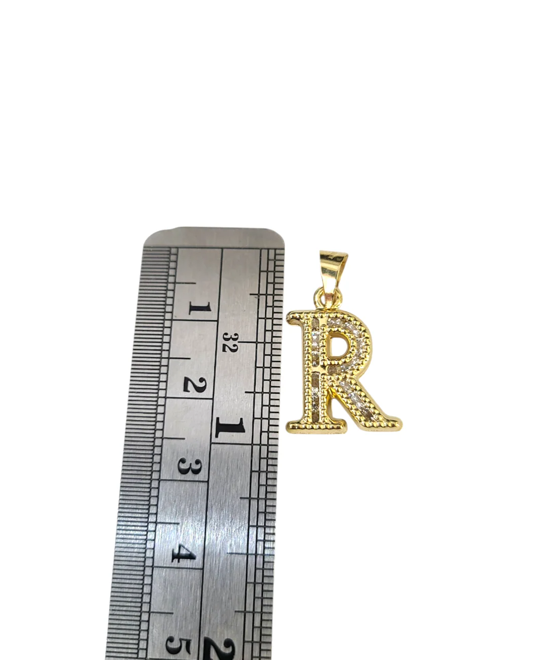 10k 2.5mm Rope Chain R Initial Alphabet Pendant 16"-28" Gold Set Charm Necklace - Image 4