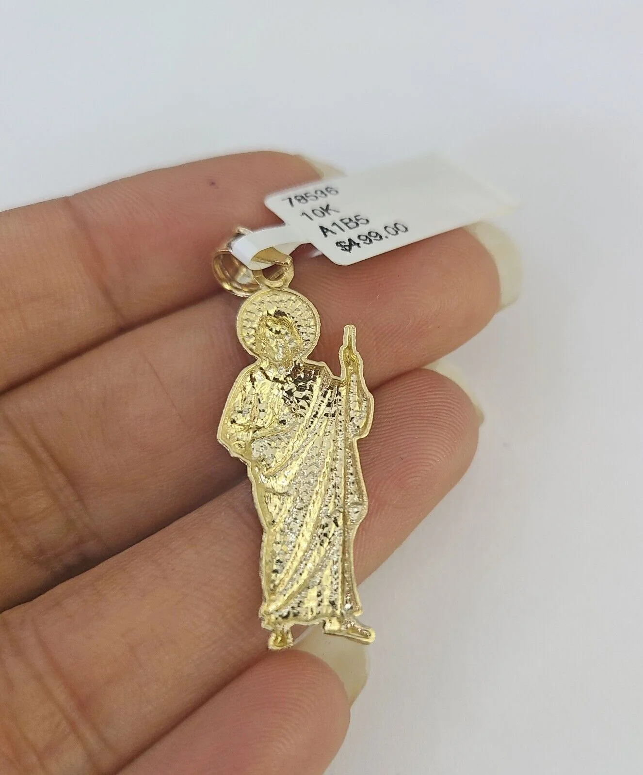 10k 2.5mm Rope Chain Saint Jude Pendant 18"-30" Gold Set Charm Necklace - Image 7