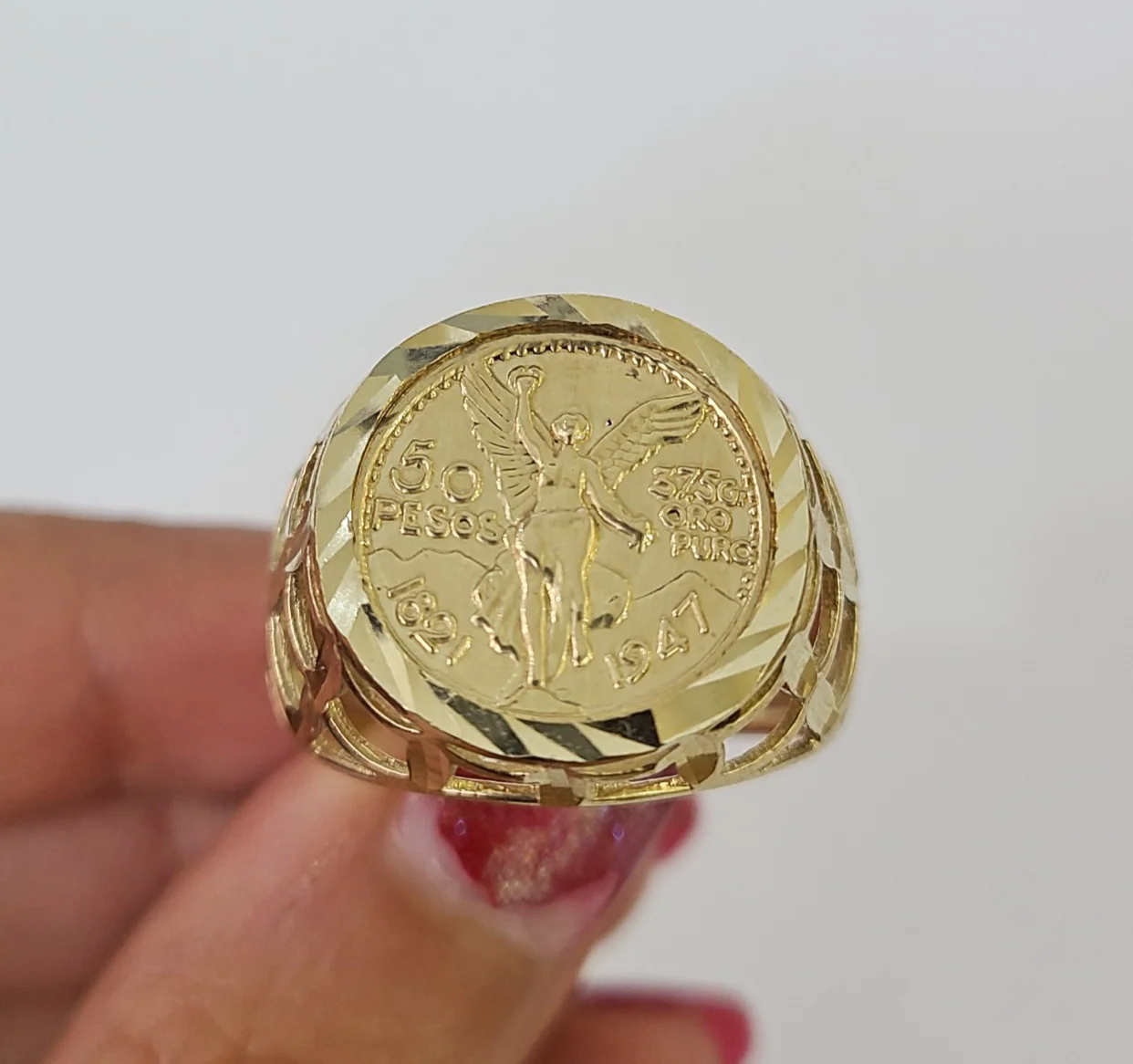 10k 50 Pesos Coin Centenario Ring Yellow Gold Men Real Genuine All Sizes - Image 5