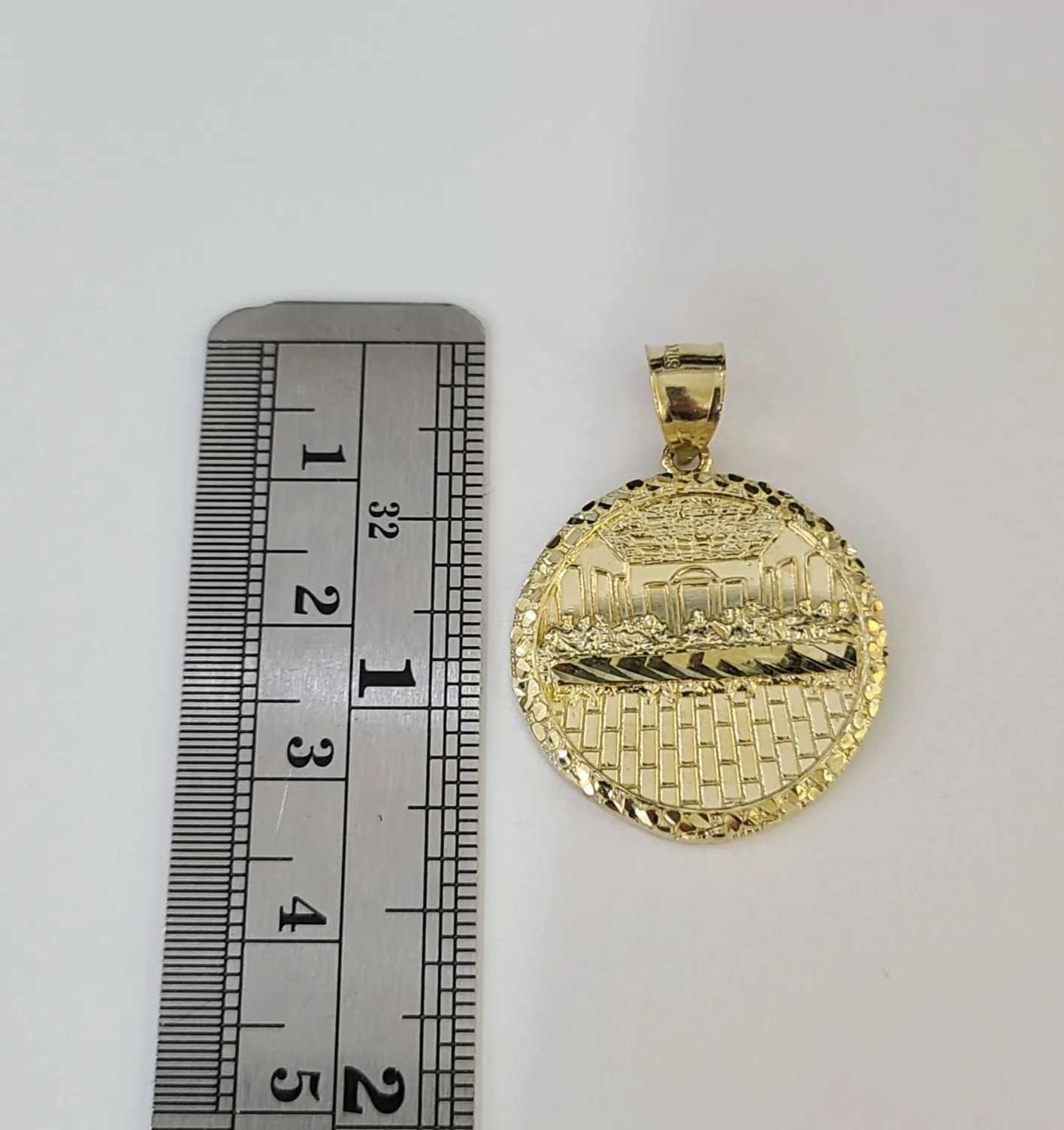 10k  Last Supper Charm Pendant Men Women 10kt Real Yellow Gold - Image 2