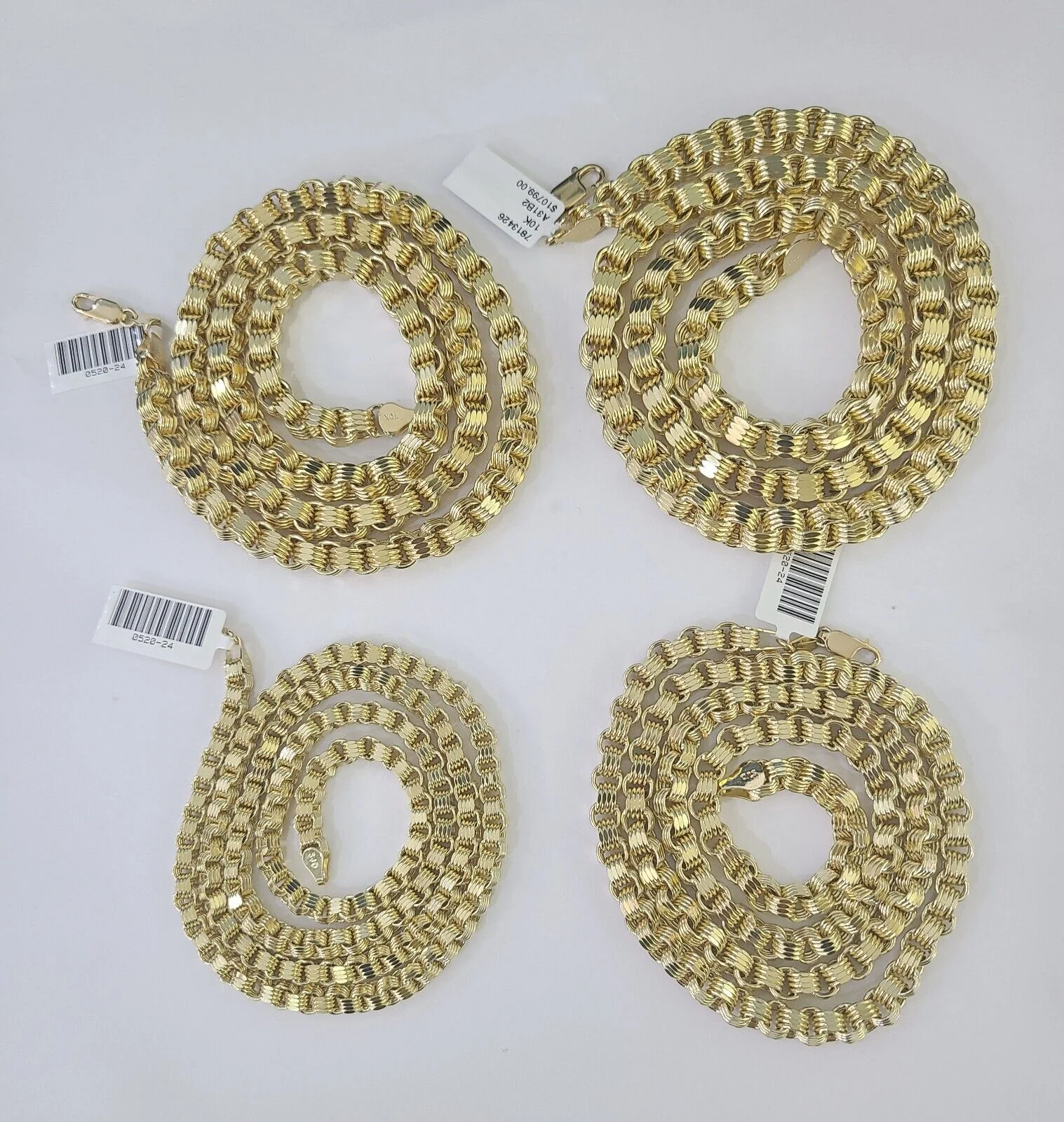 10k Byzantine Chain Yellow Gold Necklace 4mm-7mm 20-30 Inches Real Men Women - Image 6