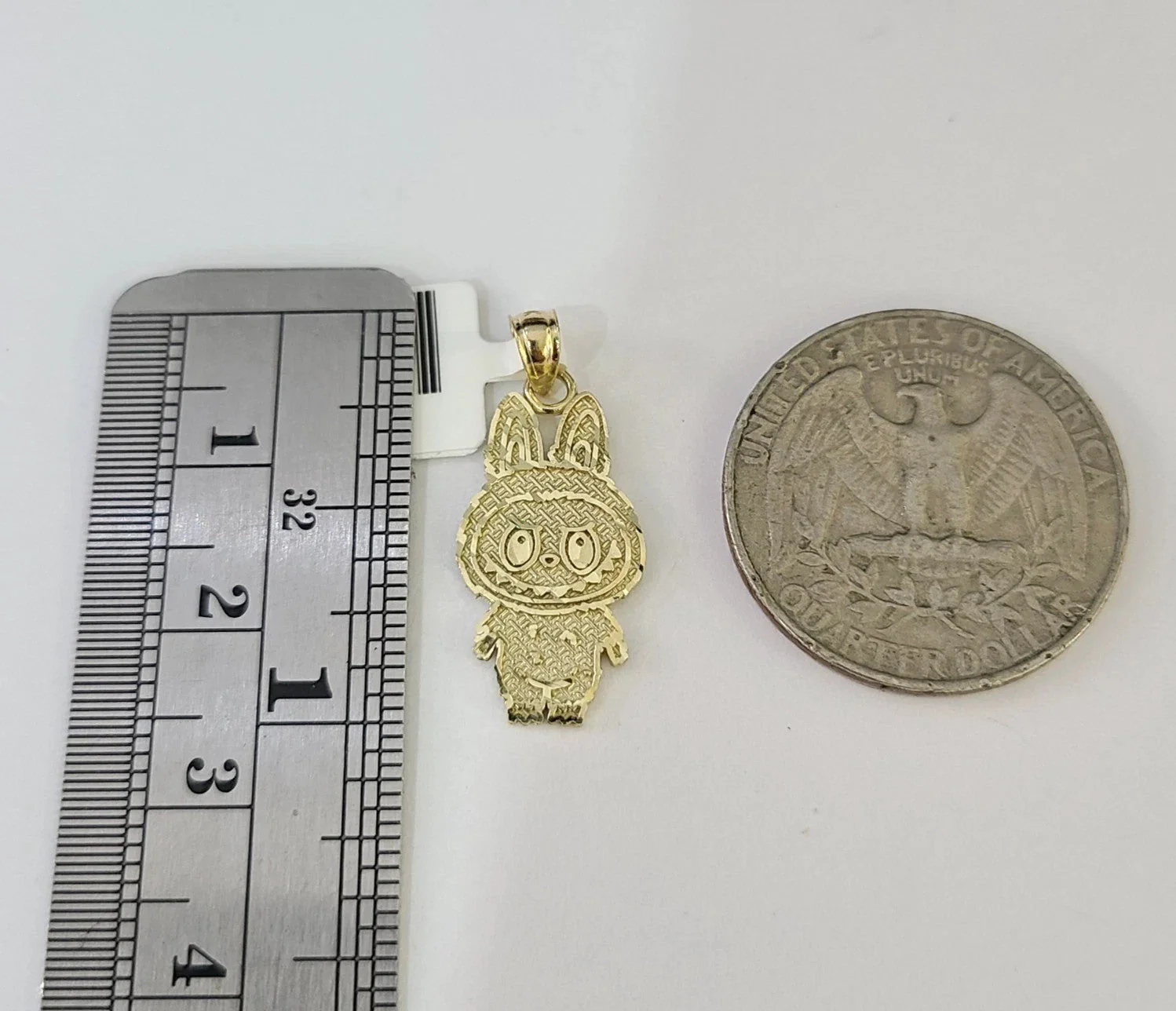 10k Cartoon Monster Charm Pendant Men Women 10kt Real Yellow Gold - Image 2