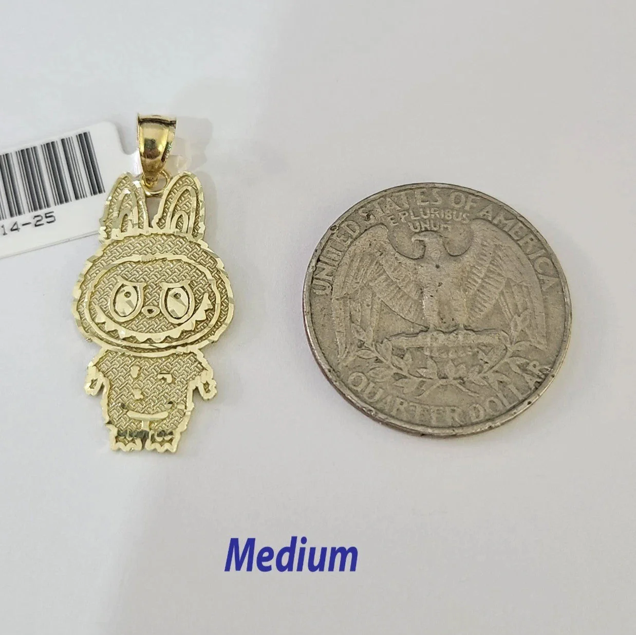 10k Cartoon Monster Charm Pendant Men Women 10kt Real Yellow Gold - Image 3