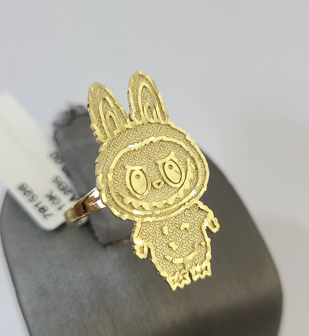 10k Cartoon Monster Ring Charm Pendant Yellow Gold Women Men Real Genuine - Image 4