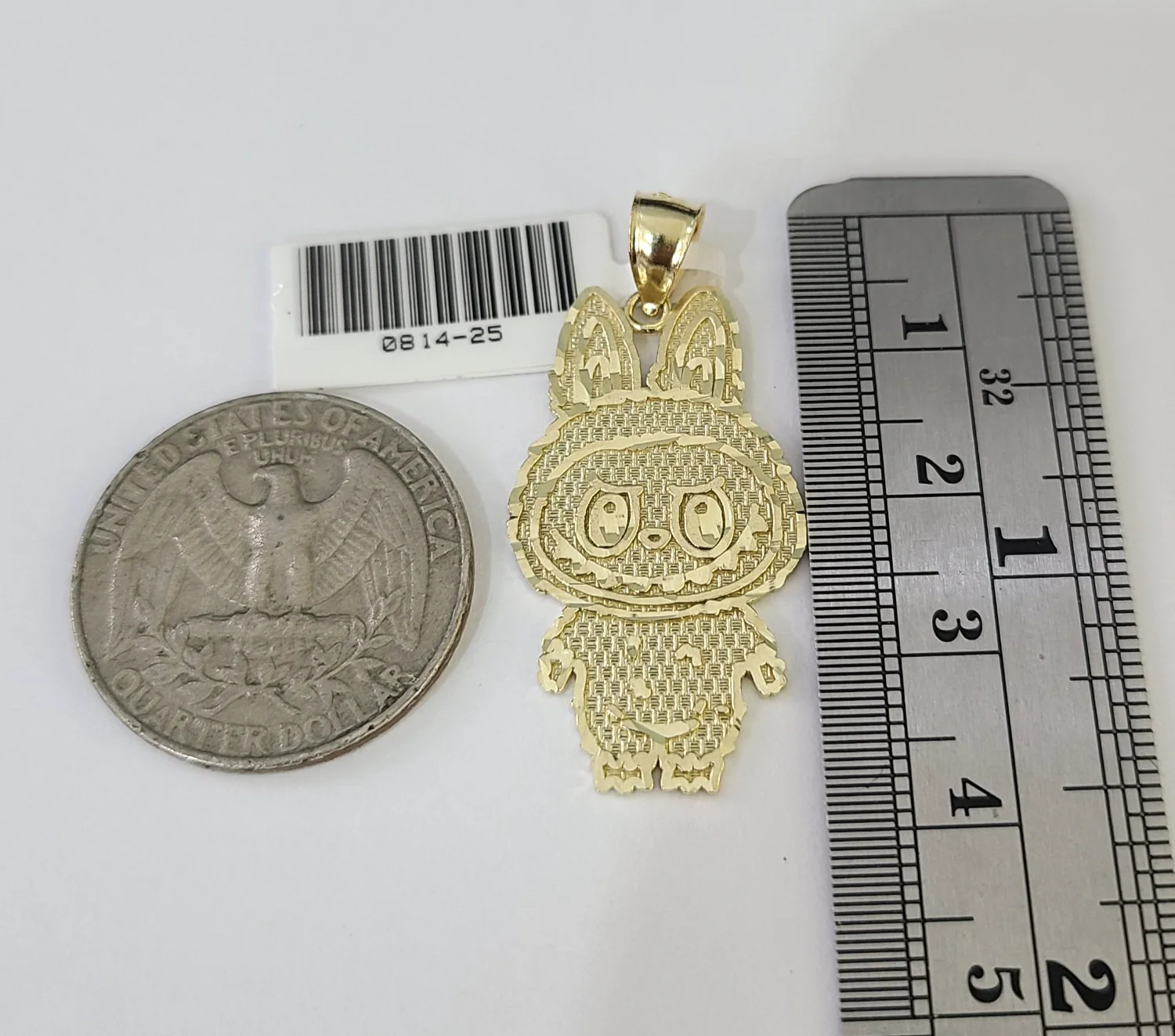 10k Cartoon Monster Ring Charm Pendant Yellow Gold Women Men Real Genuine - Image 5