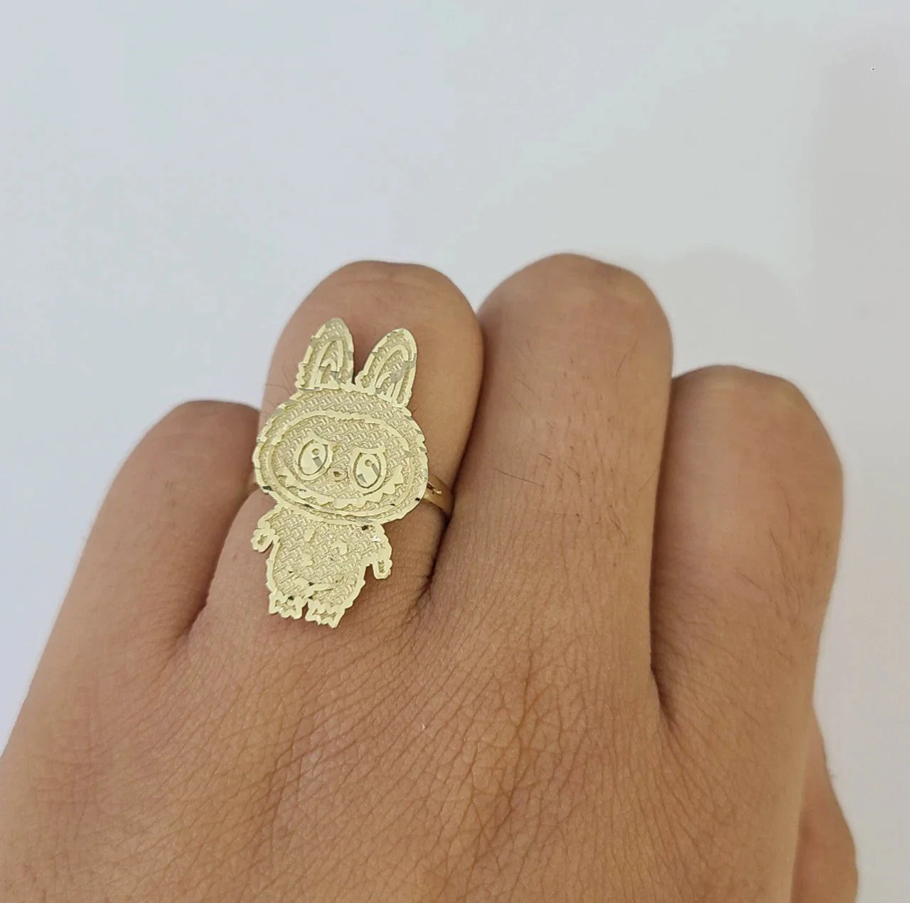 10k Cartoon Monster Ring Yellow Gold Men Women Real Genuine - Image 5