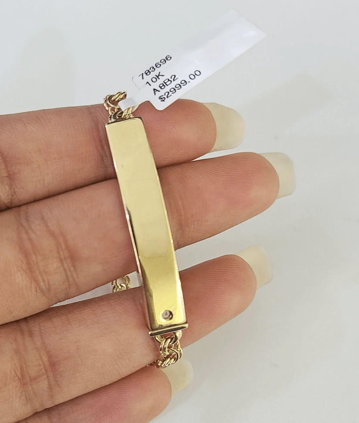 10k Chino ID Bracelet Yellow Gold 5 Inches Box Lock Real 10kt Small - Image 3