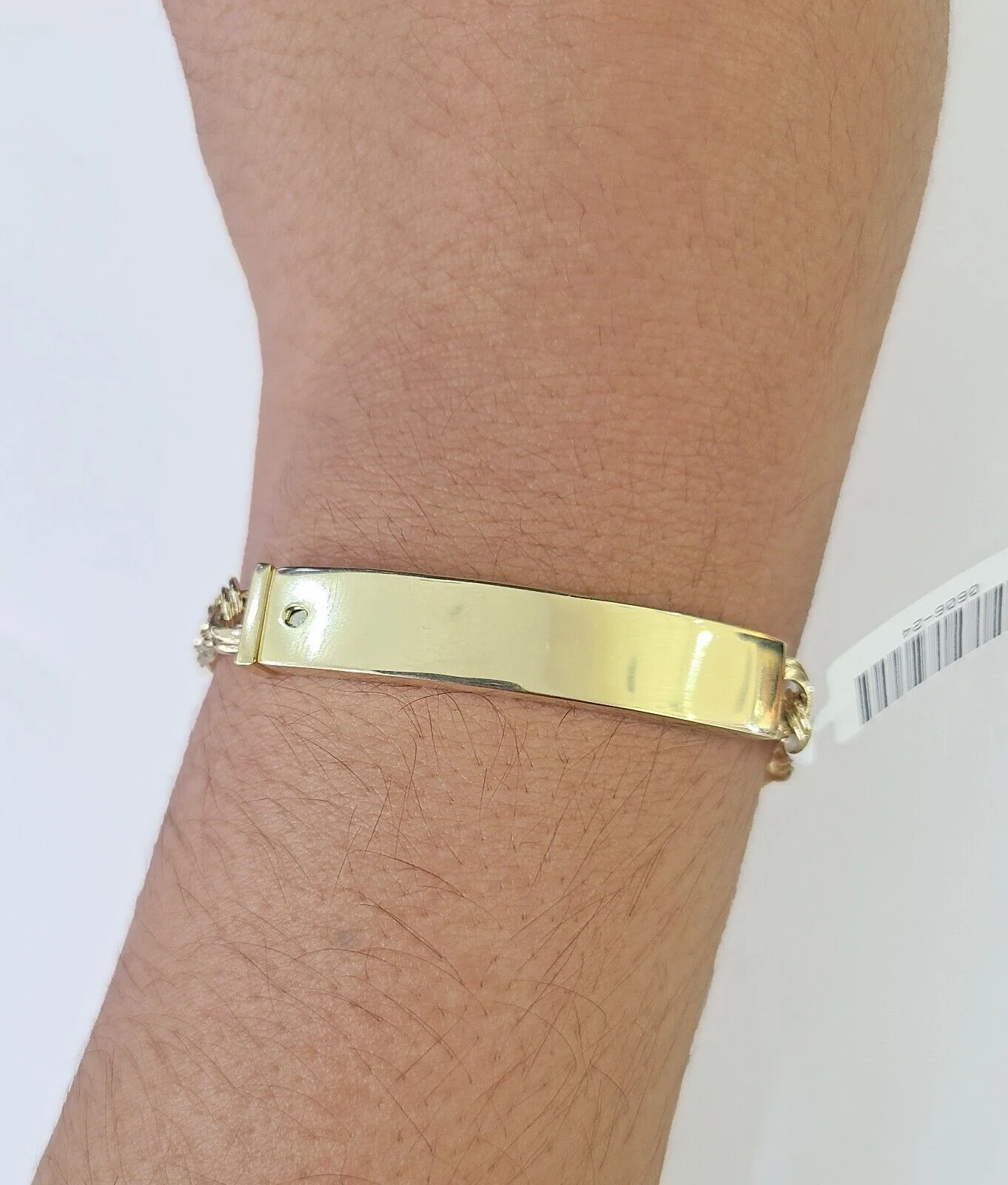 10k Chino ID Bracelet Yellow Gold Box Lock Real 10kt Men Women 6" - Image 3