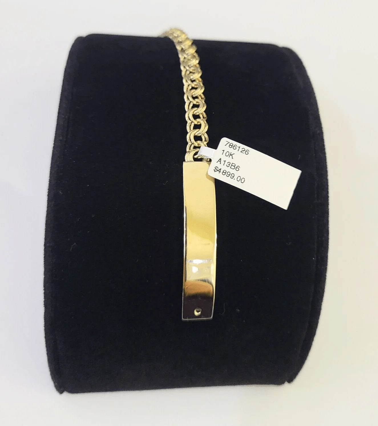 10k Chino ID Bracelet Yellow Gold Box Lock Real 10kt Men Women 6" - Image 4