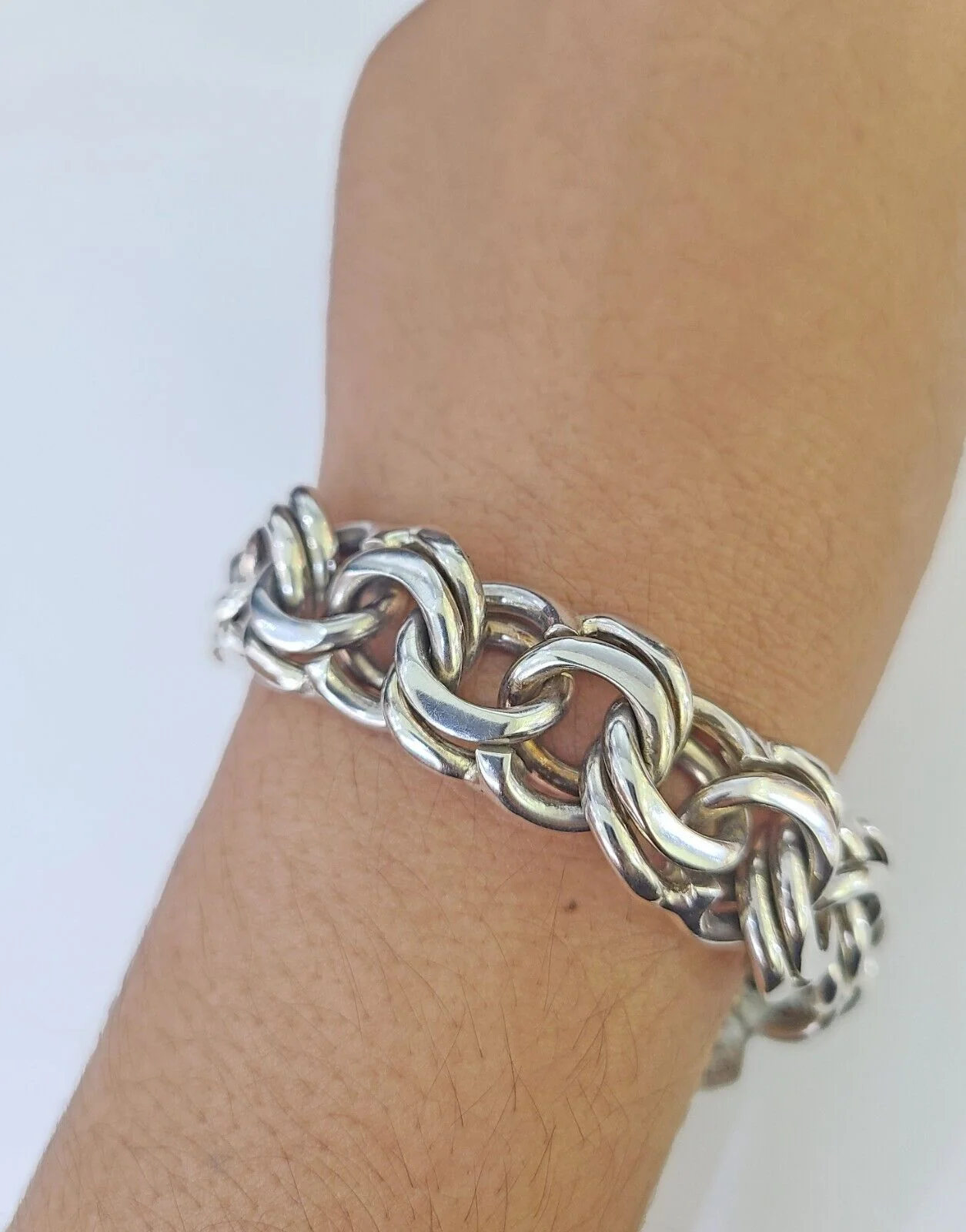 10k Chino Link ID Bracelet White Gold 16mm 9 Inches Solid For Men's 10kt Real - Image 2