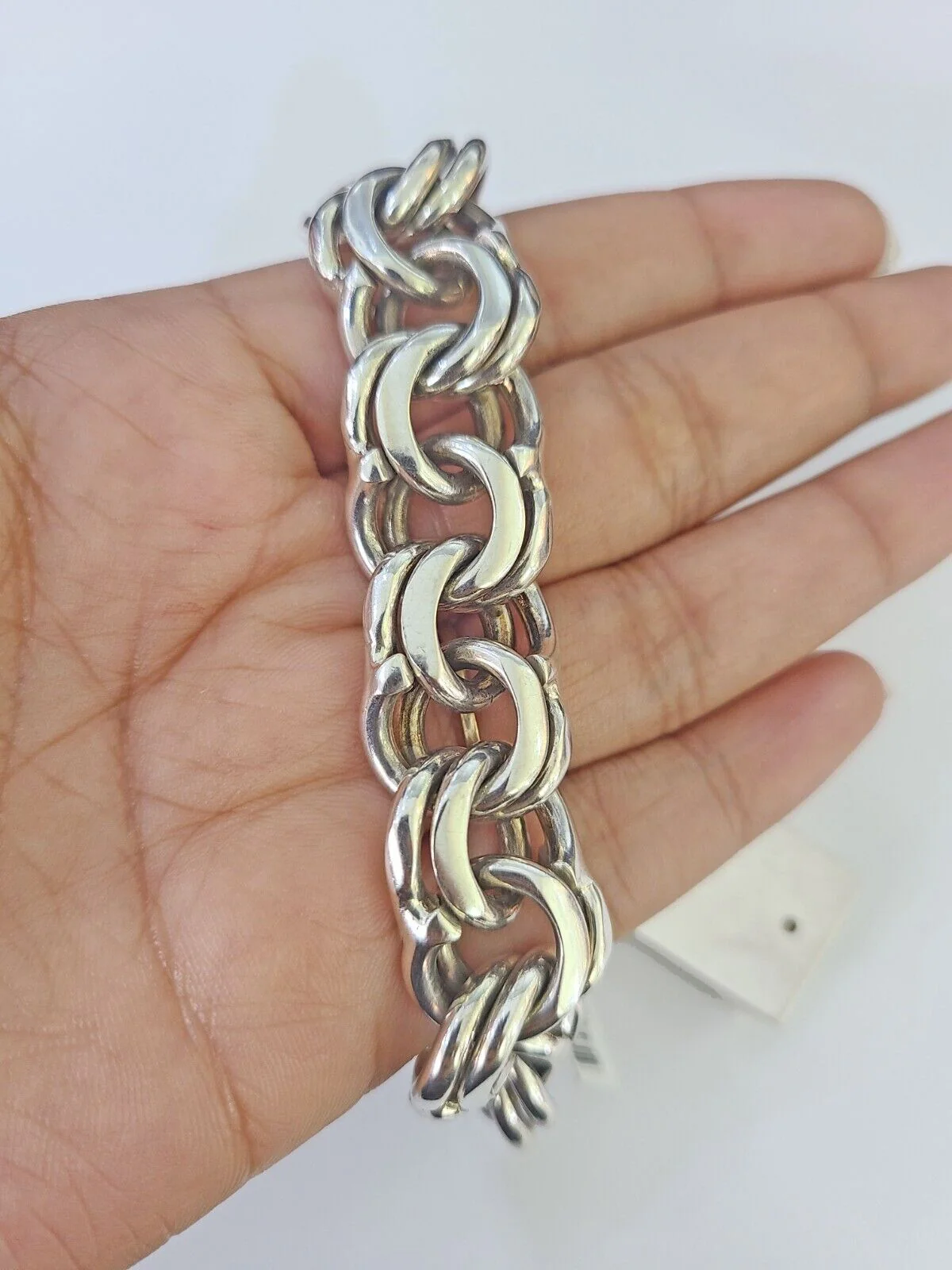 10k Chino Link ID Bracelet White Gold 16mm 9 Inches Solid For Men's 10kt Real - Image 4