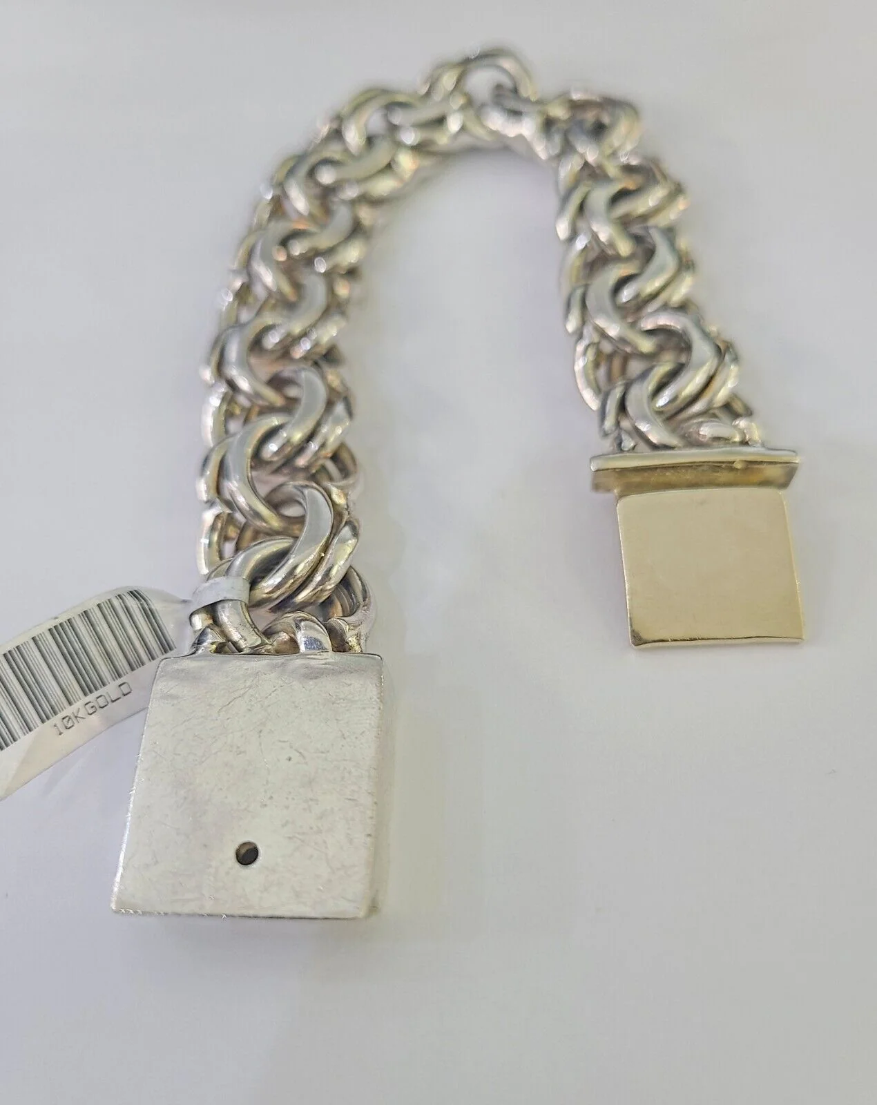 10k Chino Link ID Bracelet White Gold 16mm 9 Inches Solid For Men's 10kt Real - Image 6