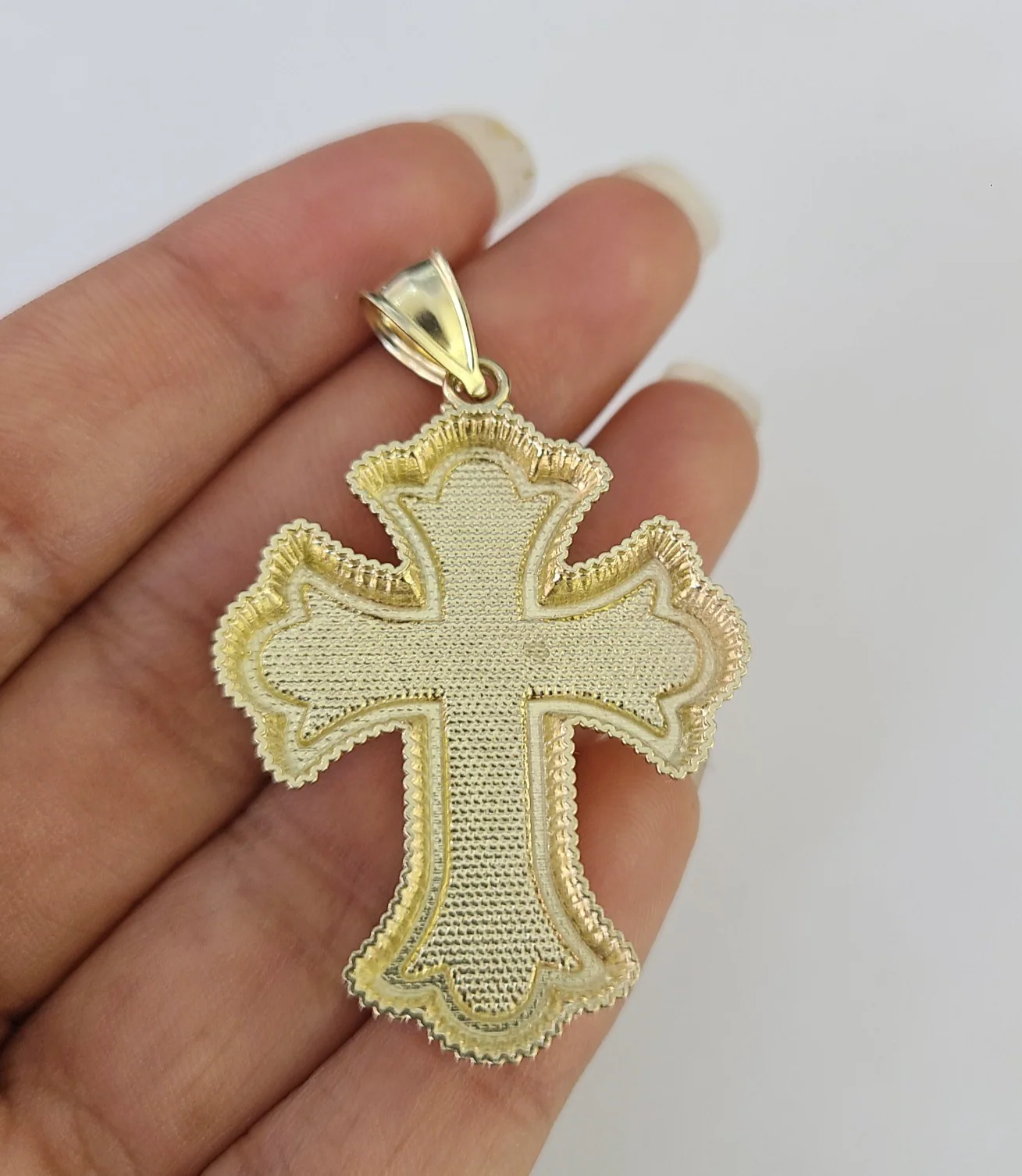 10k Crucifix Cross Charm Miami Cuban Chain Pendant Set 5mm 18"28" Necklace Gold - Image 7