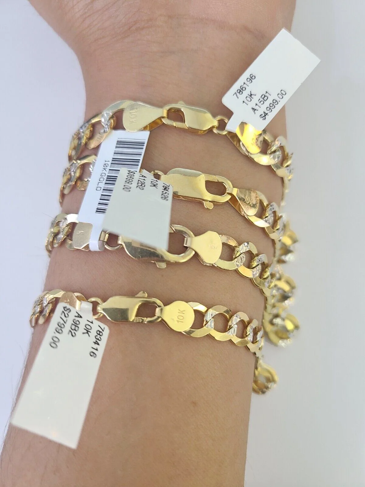 10k Cuban Curb Bracelet Gold 6mm 7mm 8mm 9mm Diamond Cuts 7" 7.5" 8" 8.5" 9" - Image 4