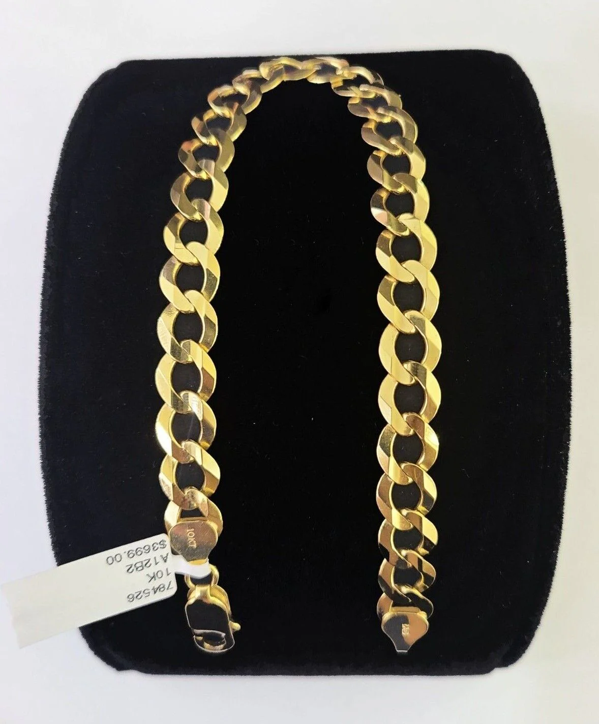 10k Cuban Curb link Bracelet 7" 7.5" 8" 8.5" 9" 8mm Solid Gold Lobster clasp - Image 2