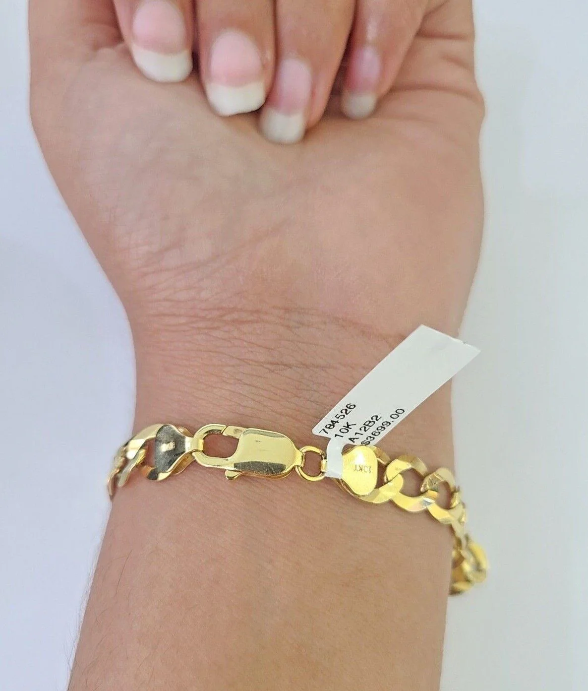 10k Cuban Curb link Bracelet 7" 7.5" 8" 8.5" 9" 8mm Solid Gold Lobster clasp - Image 3