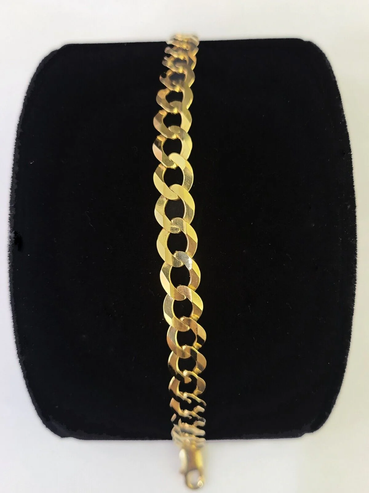 10k Cuban Curb link Bracelet 7" 7.5" 8" 8.5" 9" 8mm Solid Gold Lobster clasp - Image 4