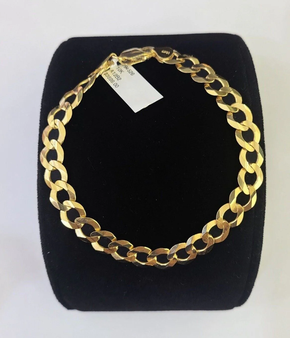 10k Cuban Curb link Bracelet 7" 7.5" 8" 8.5" 9" 8mm Solid Gold Lobster clasp - Image 5