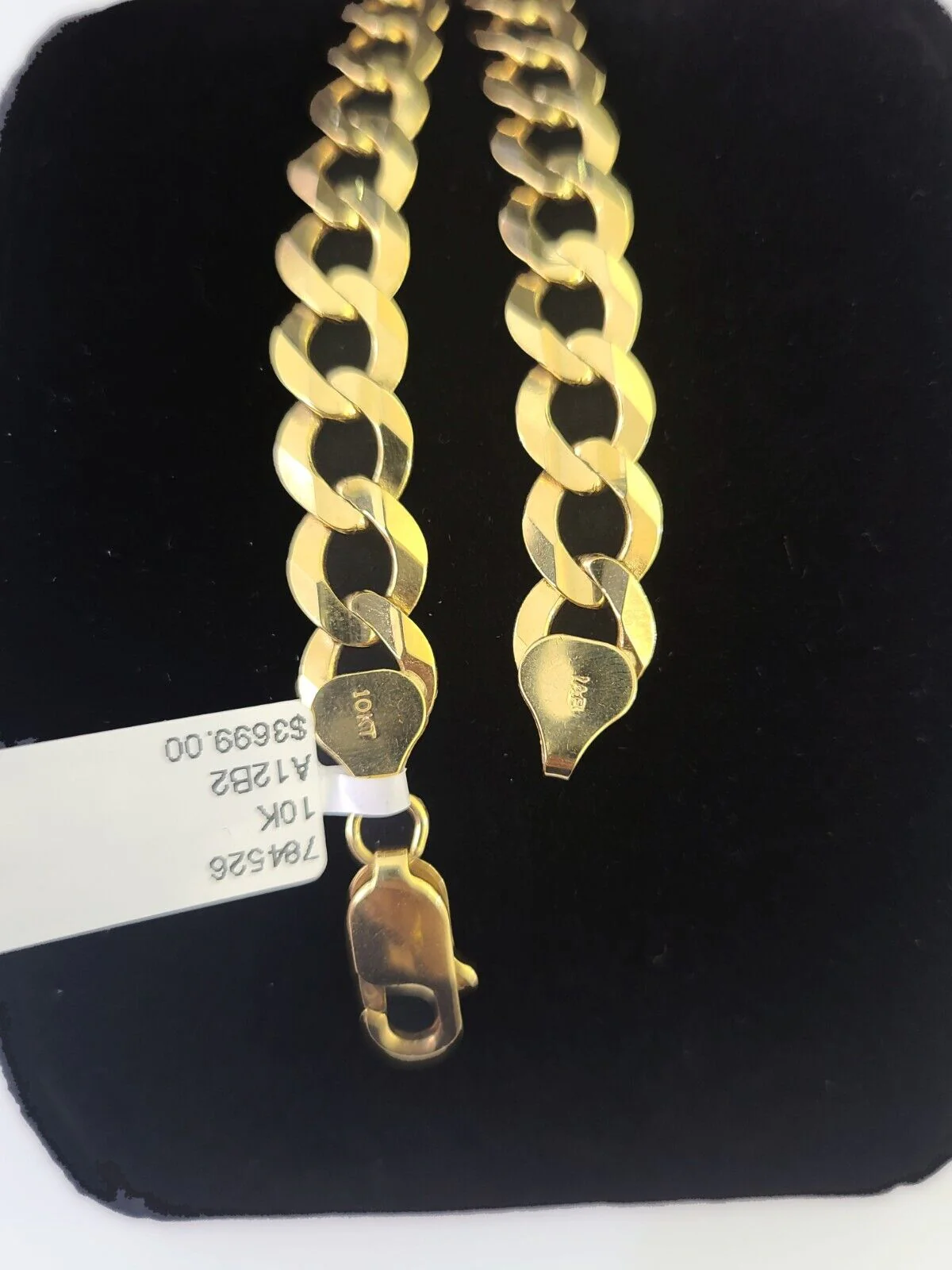 10k Cuban Curb link Bracelet 7" 7.5" 8" 8.5" 9" 8mm Solid Gold Lobster clasp - Image 6