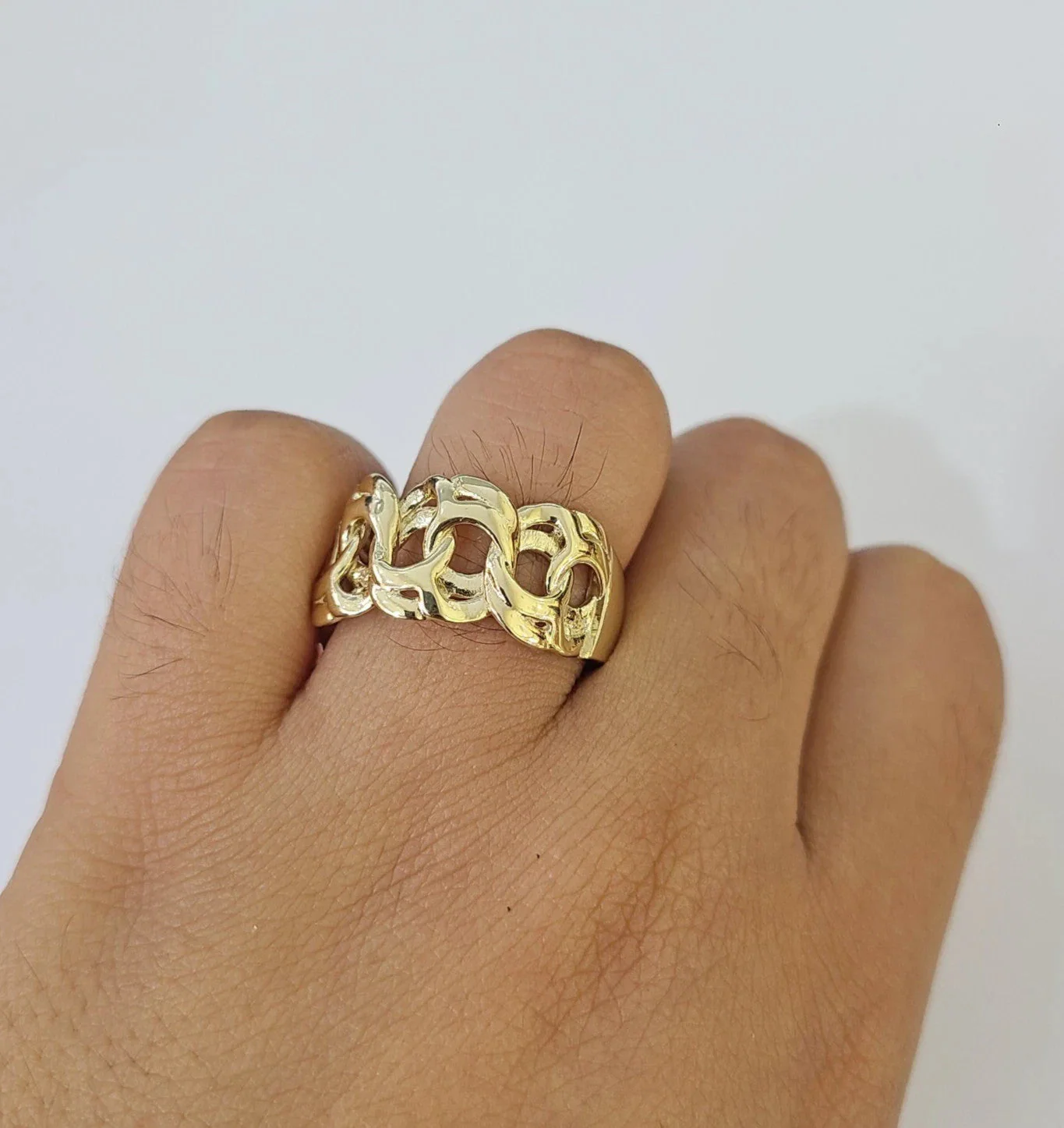 10k Cuban Curb Ring Yellow Gold Women Men Real Genuine 10Kt - Image 6
