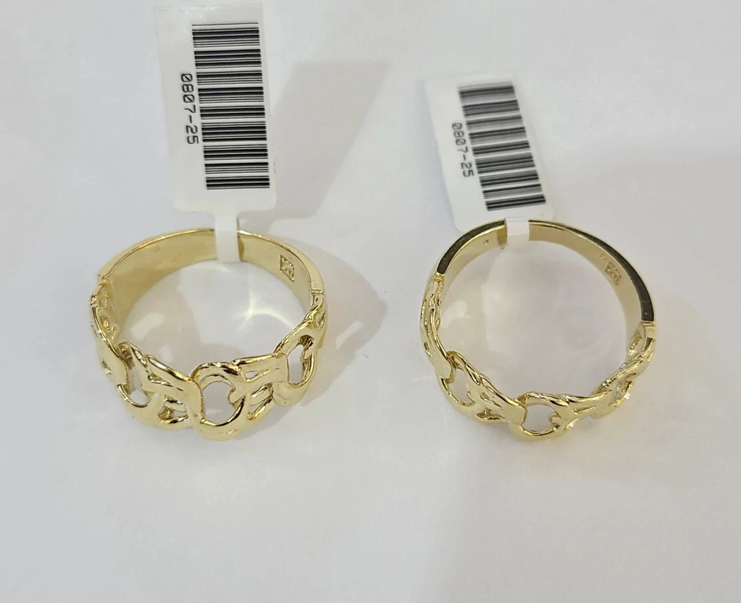 10k Cuban Link Ring Yellow Gold Women Men Real Genuine - Image 2