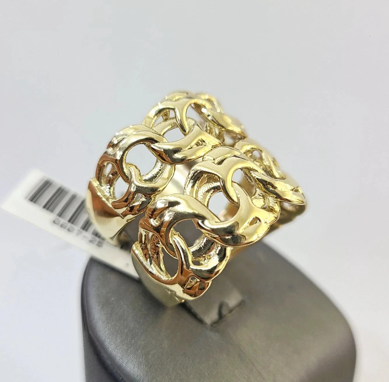 10k Cuban Link Ring Yellow Gold Women Men Real Genuine - Image 6