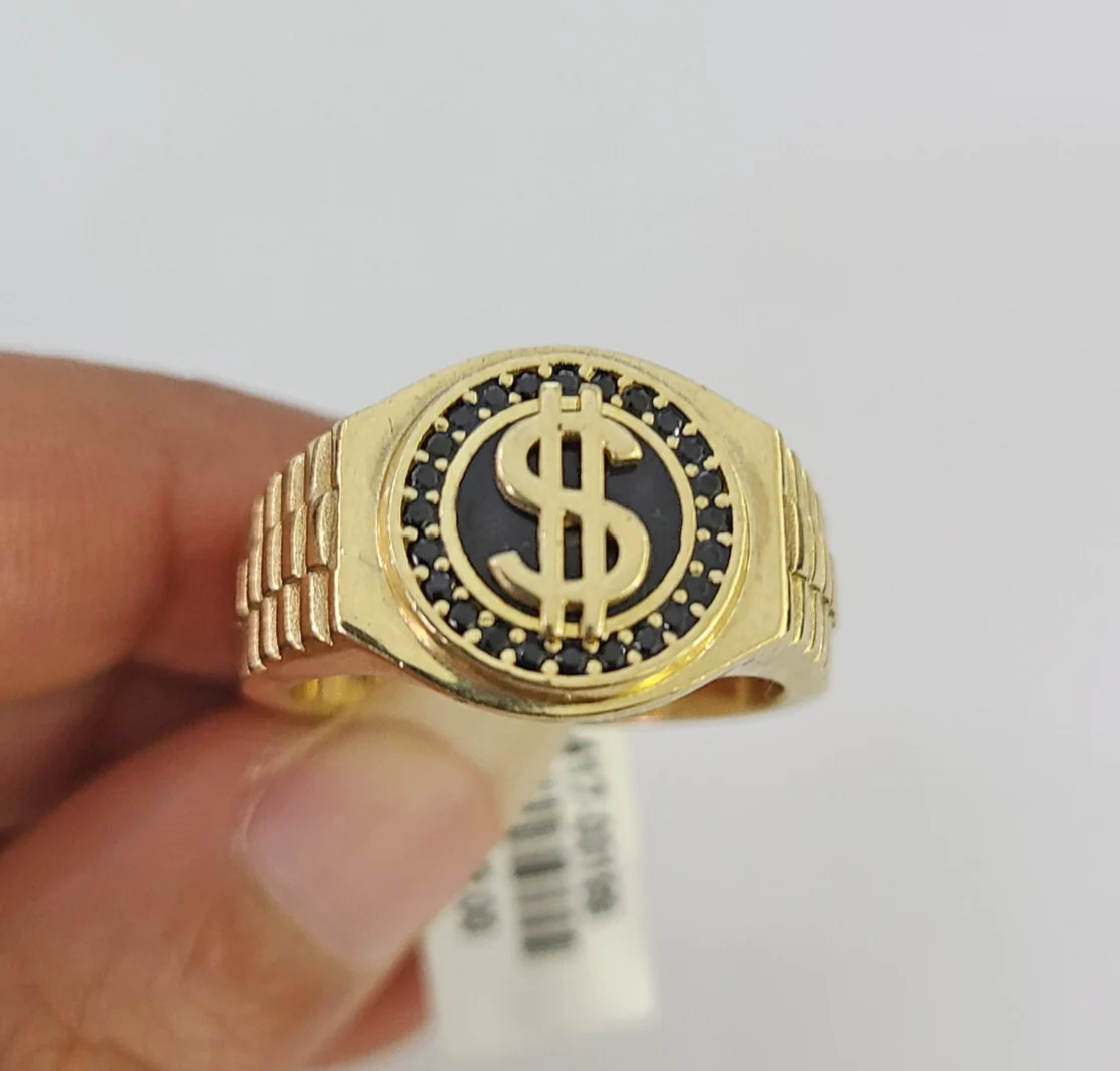 10k Dollar Ring Casual Band Yellow Gold Genuine Brand New Religious All Sizes