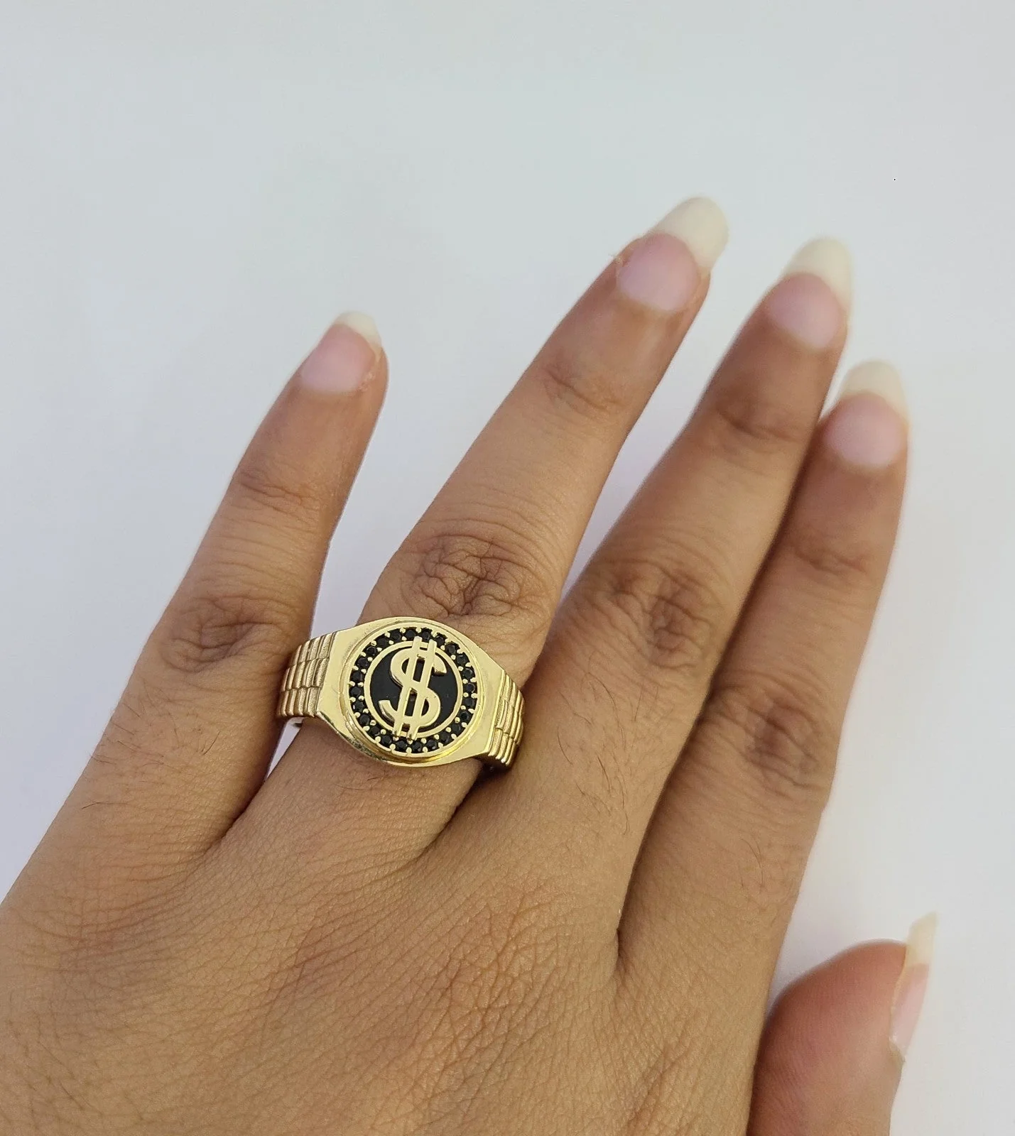 10k Dollar Ring Casual Band Yellow Gold Genuine Brand New Religious All Sizes - Image 2
