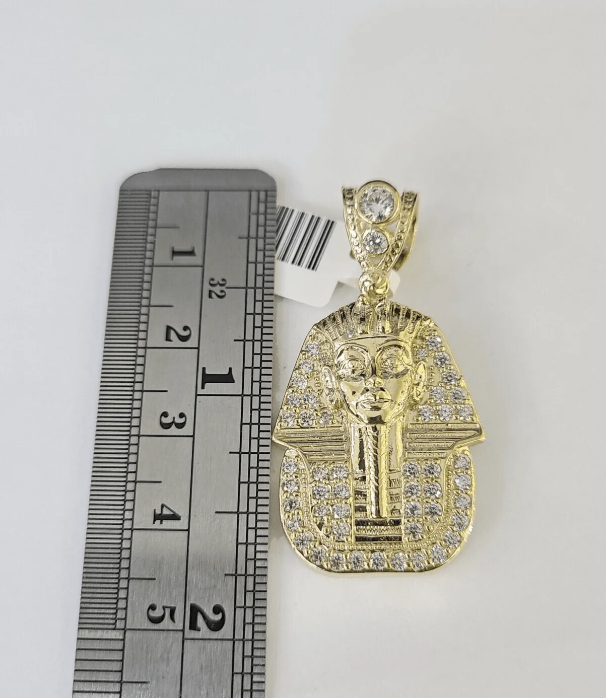 10k Egyptian Pharaoh Head Charm Pendant Yellow Gold 1.5" Inch Men Women Real - Image 2
