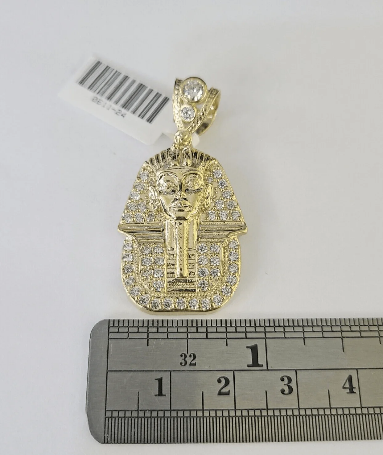 10k Egyptian Pharaoh Head Charm Pendant Yellow Gold 1.5" Inch Men Women Real - Image 3