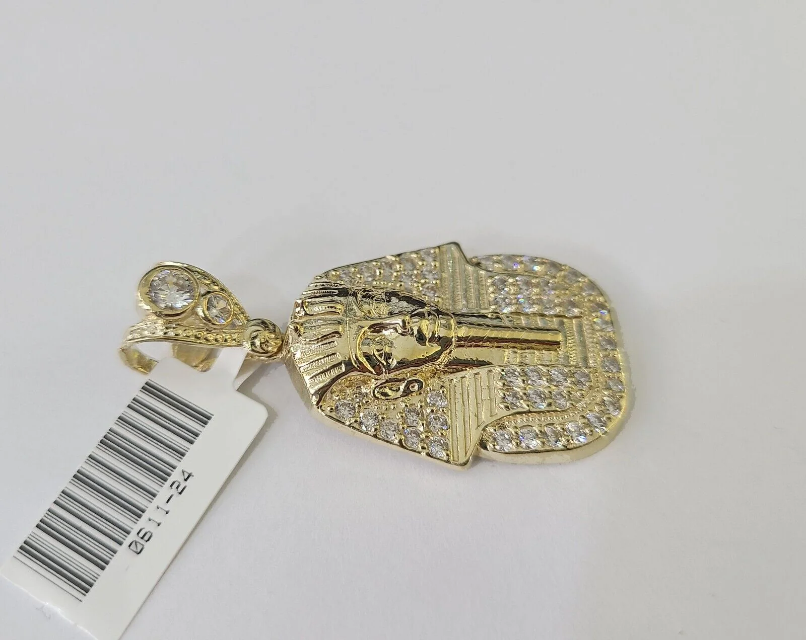 10k Egyptian Pharaoh Head Charm Pendant Yellow Gold 1.5" Inch Men Women Real - Image 4